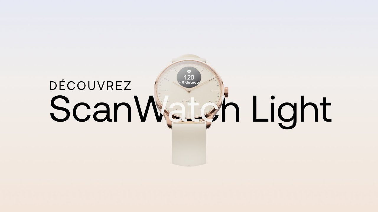 Load video: Montre Connectée Hybride - Scanwatch Light - 37 mm - Rose gold - Withings