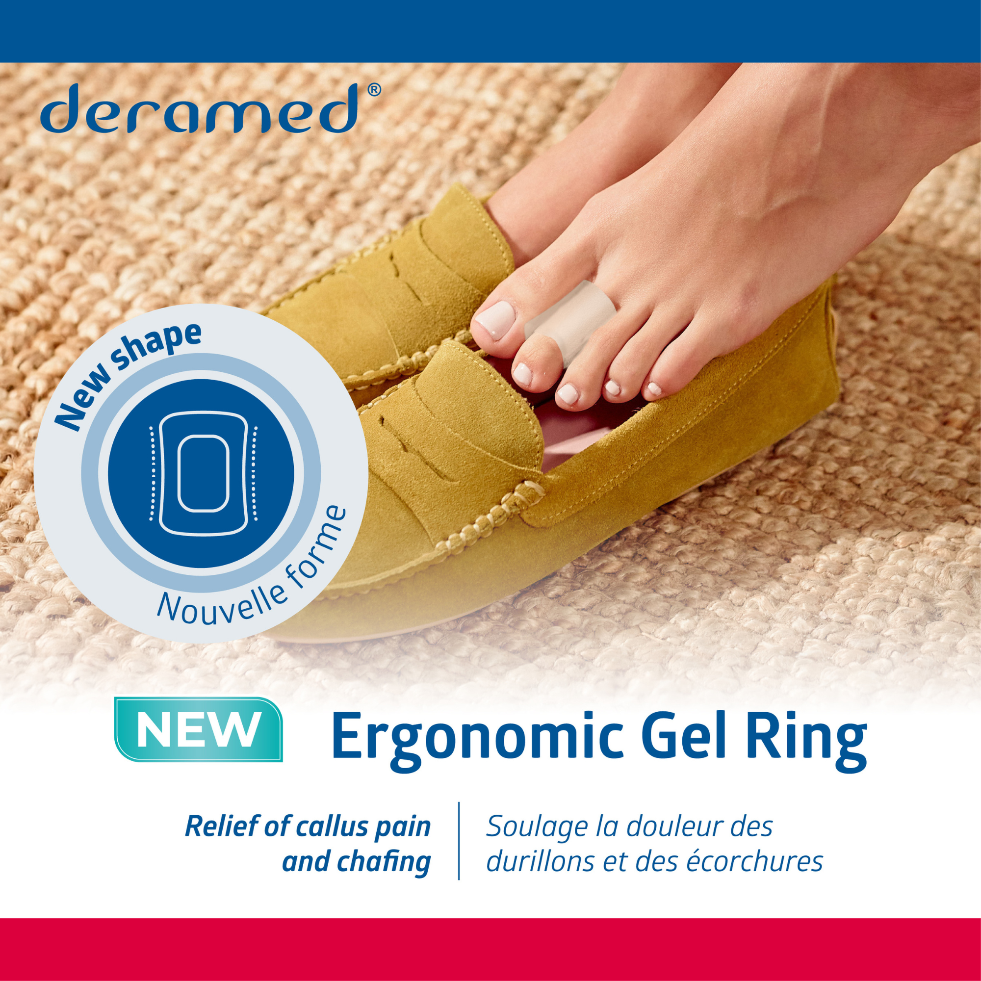 2 Anneaux de protection ergonomique pour orteils en gel - taille unique - Deramed® Fresco Podologia 