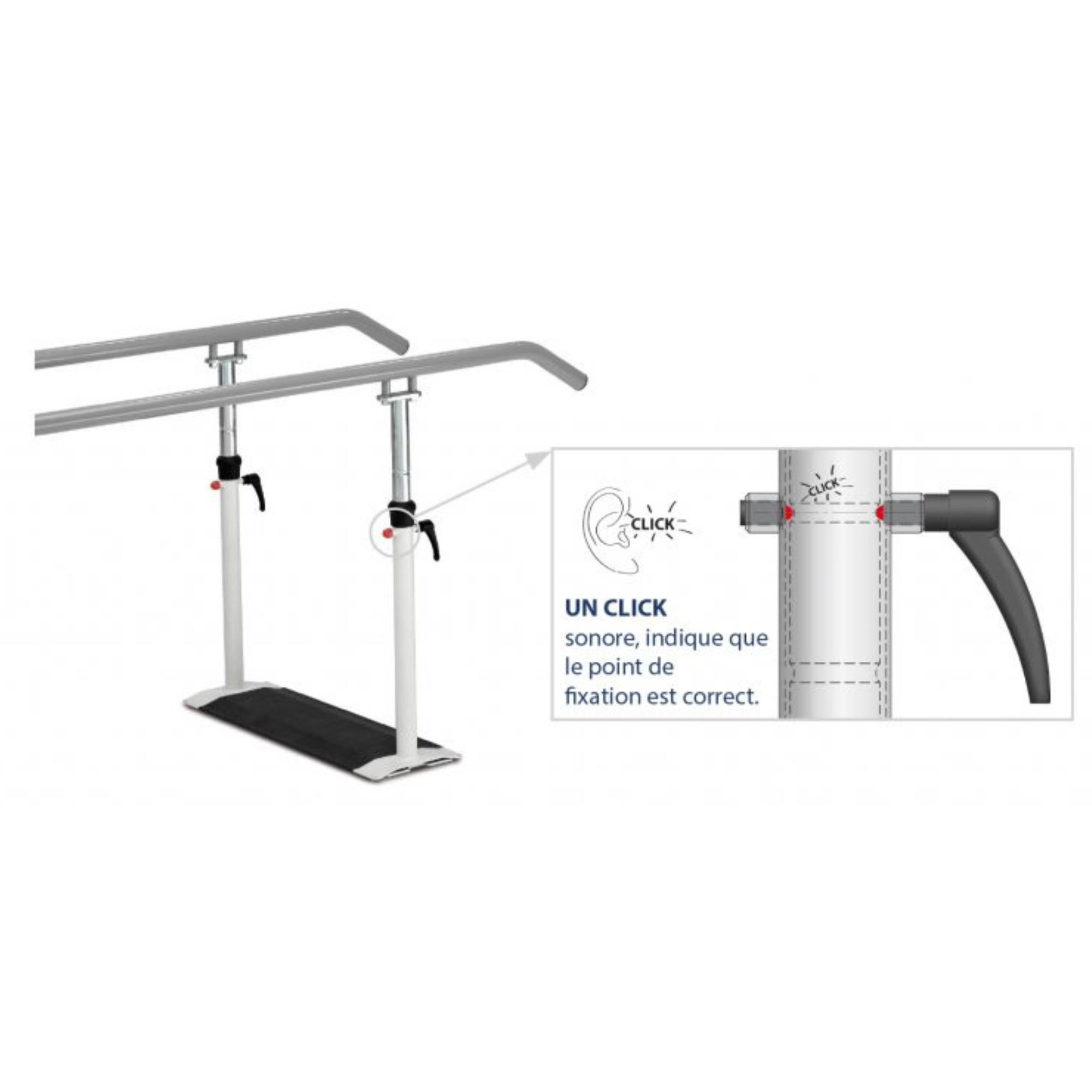 Barres Parallèles Pliables Easy Click - 2 dimensions - Ferrox - My Médical
