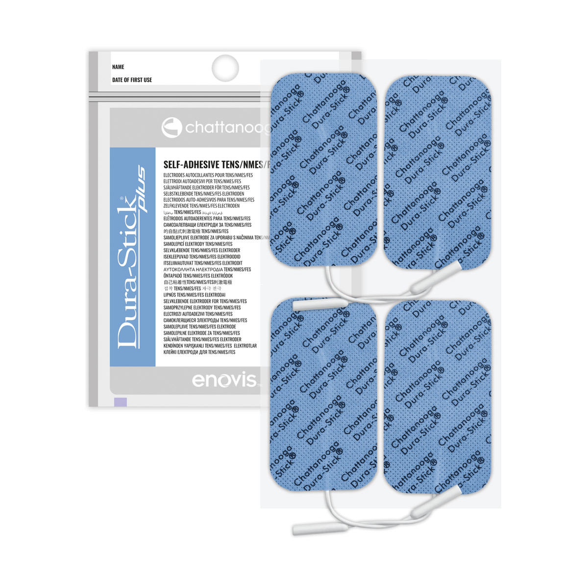 Électrodes à fil Dura-stick® Plus - filament carbone/gel - 1 sachet de 2 ou 4 - Chattanooga® - My Médical