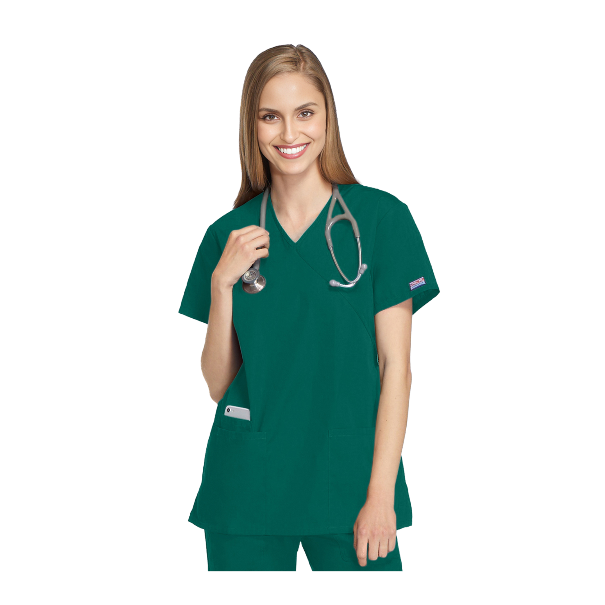 Bayonne - Tunique médicale - Effet cache-coeur  - Manches courtes - Femme - 72 cm - Cherokee - My Médical