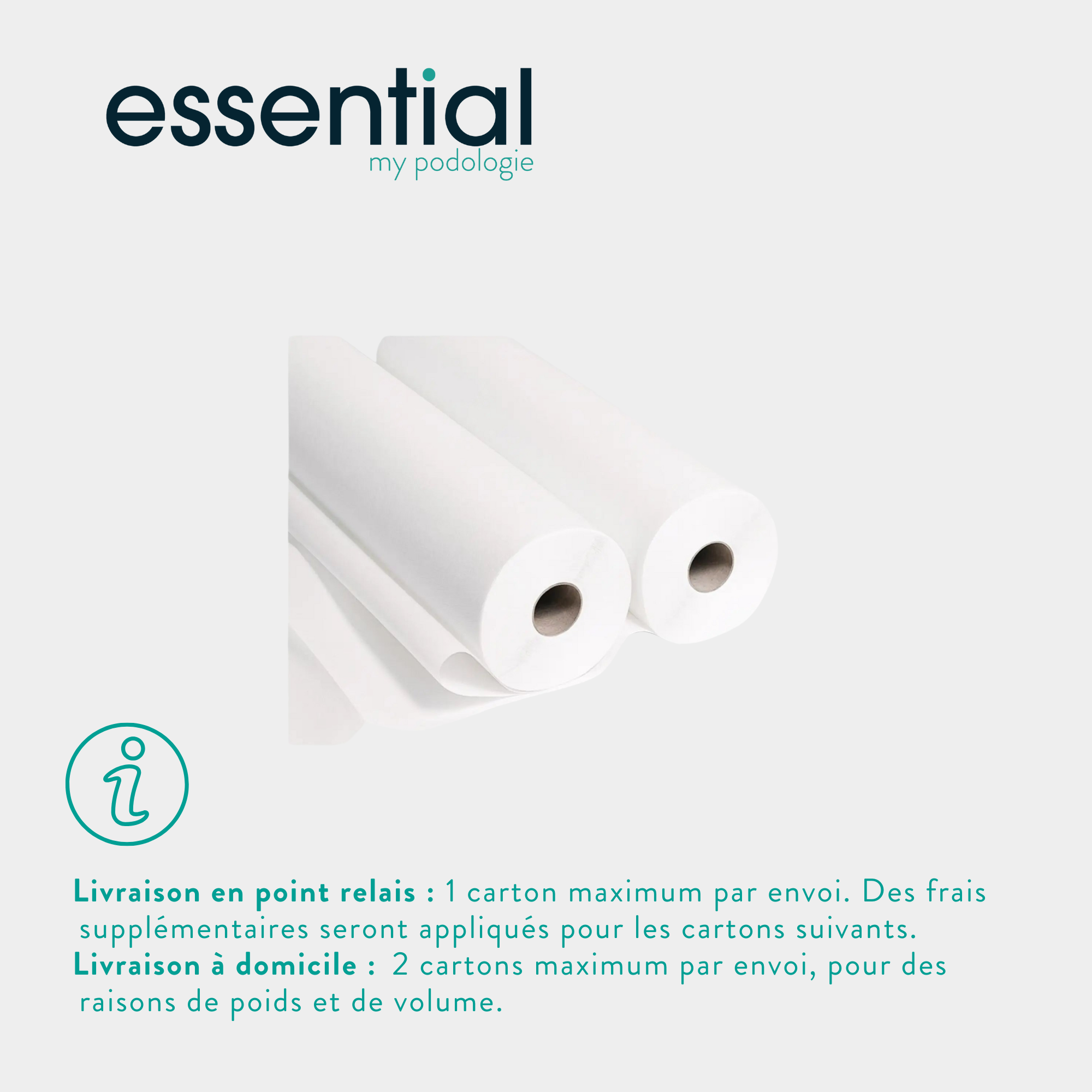 12 rolls White examination sheets - 150 sizes - 2 smooth folds