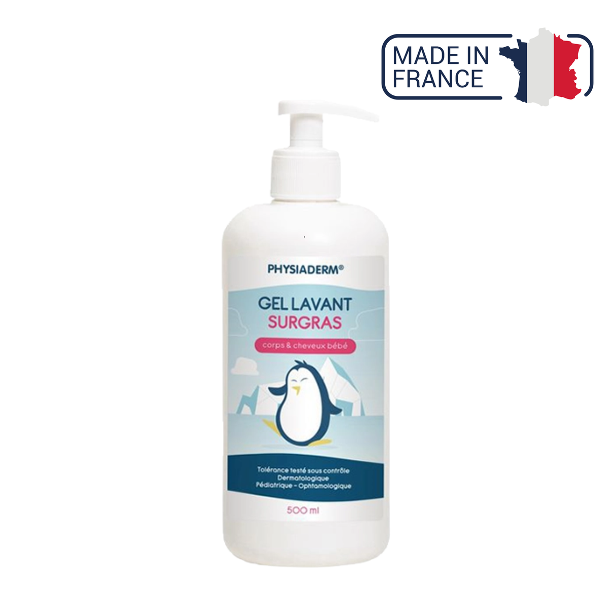 Gel lavant surgras corps et cheveux bébé - 500ml pompe - Physiaderm
