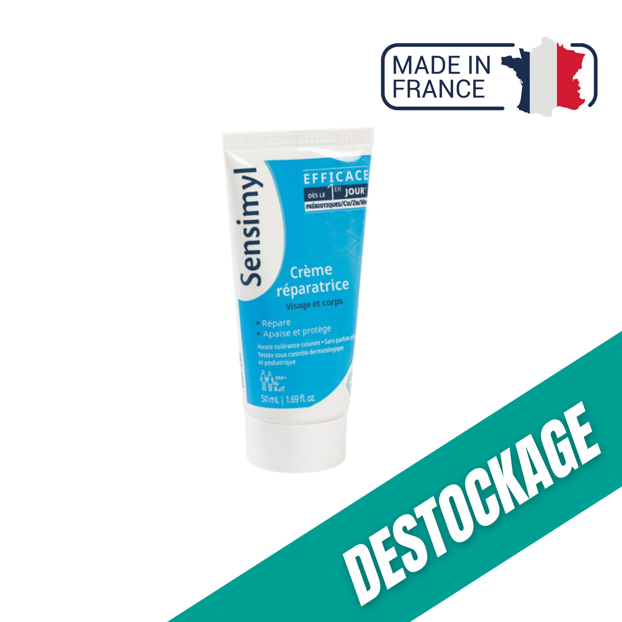 Crème réparatrice - Apaise et protège - 50 ml - Sensimyl // Date Courte