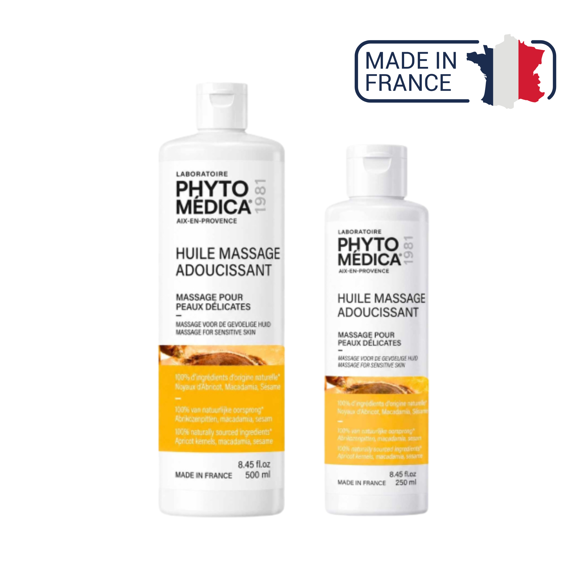 Huile fluide de Massage Adoucissant - Macadamia - deux contenances - Phytomedica