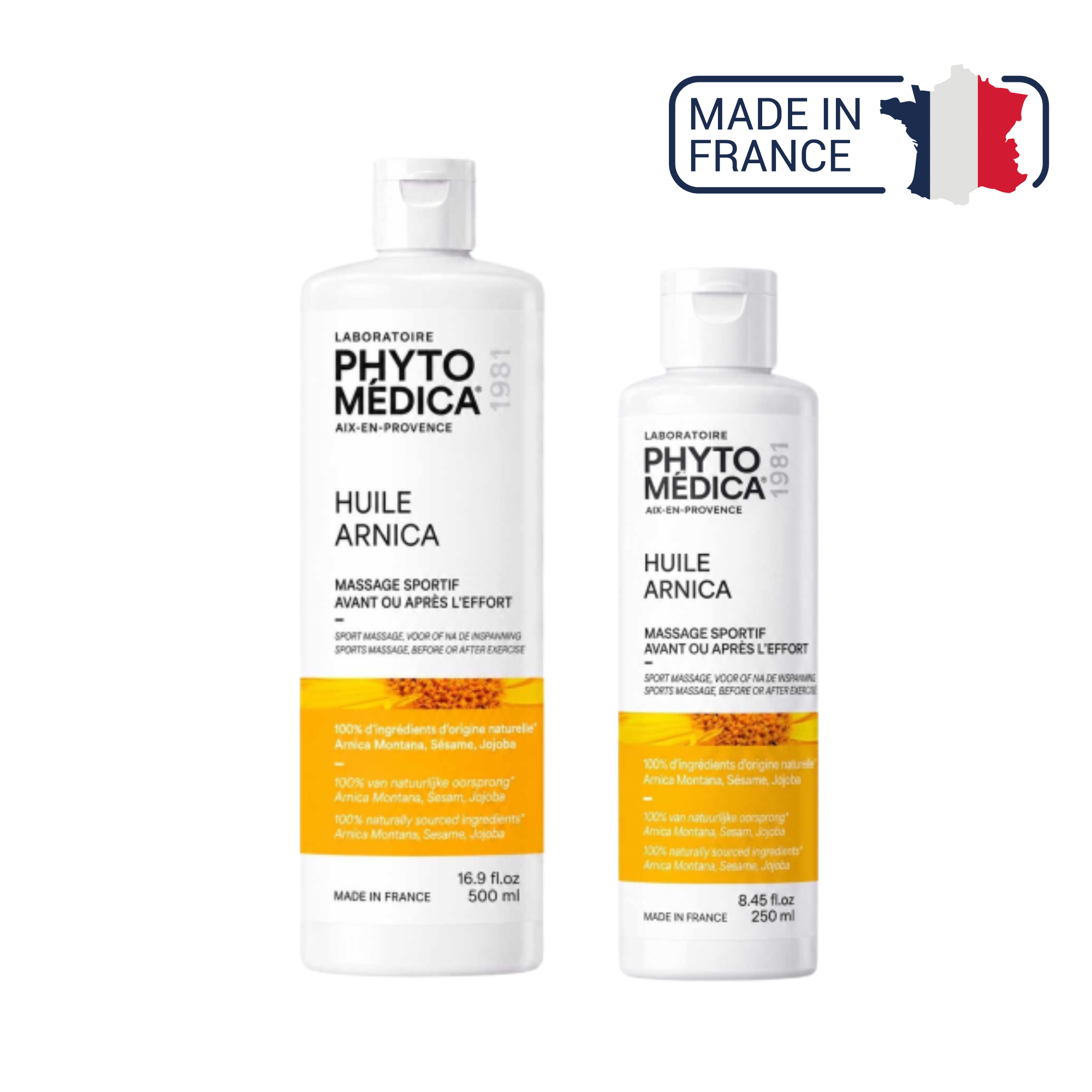 Huile fluide de Massage - Arnica - deux contenances - Phytomedica