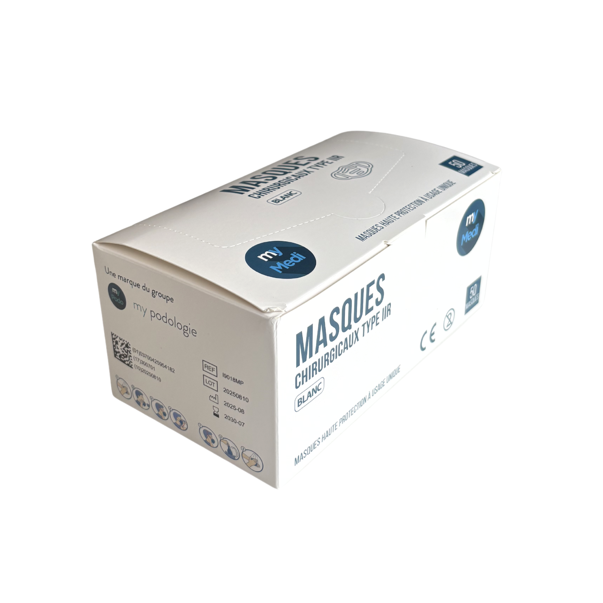 50 2-ply surgical masks - Several colors available