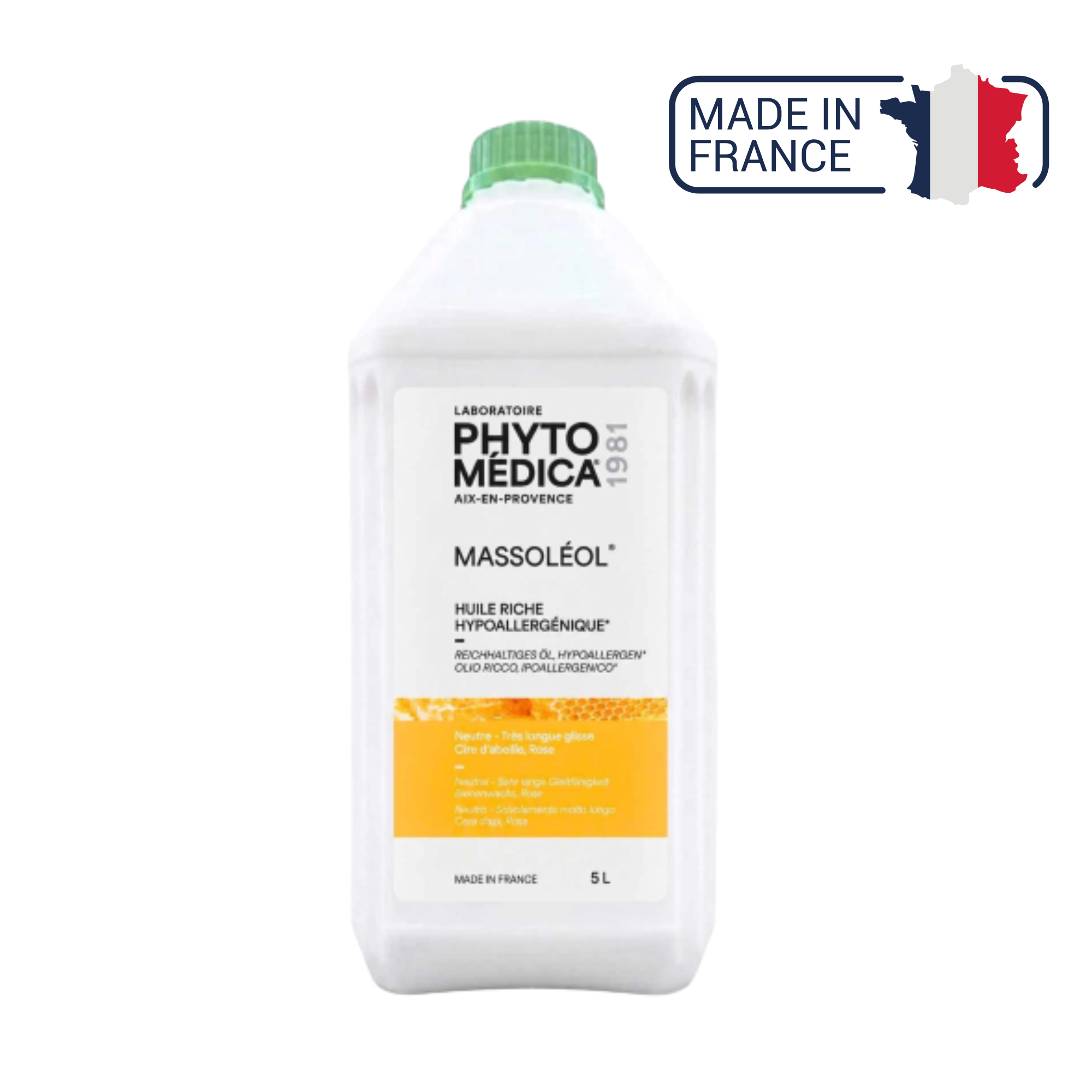 Massoléol® - Huile riche de massage neutre hypoallergénique - Parfum Rose - Phytomedica