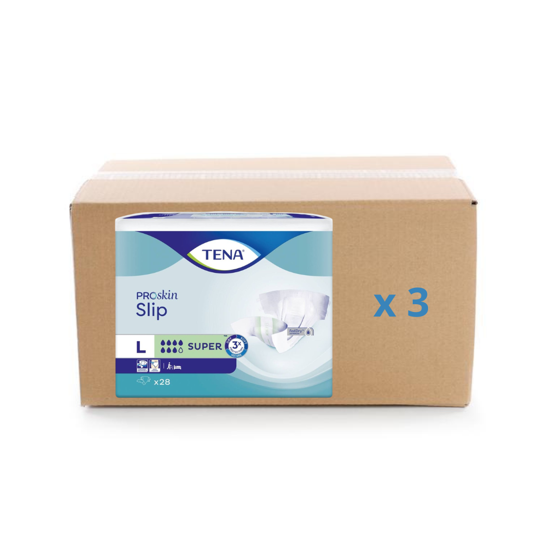 Pack 3x30/28U Tena Slip Proskin Super - 7 gouttes - 4 tailles - Tena - My Médical