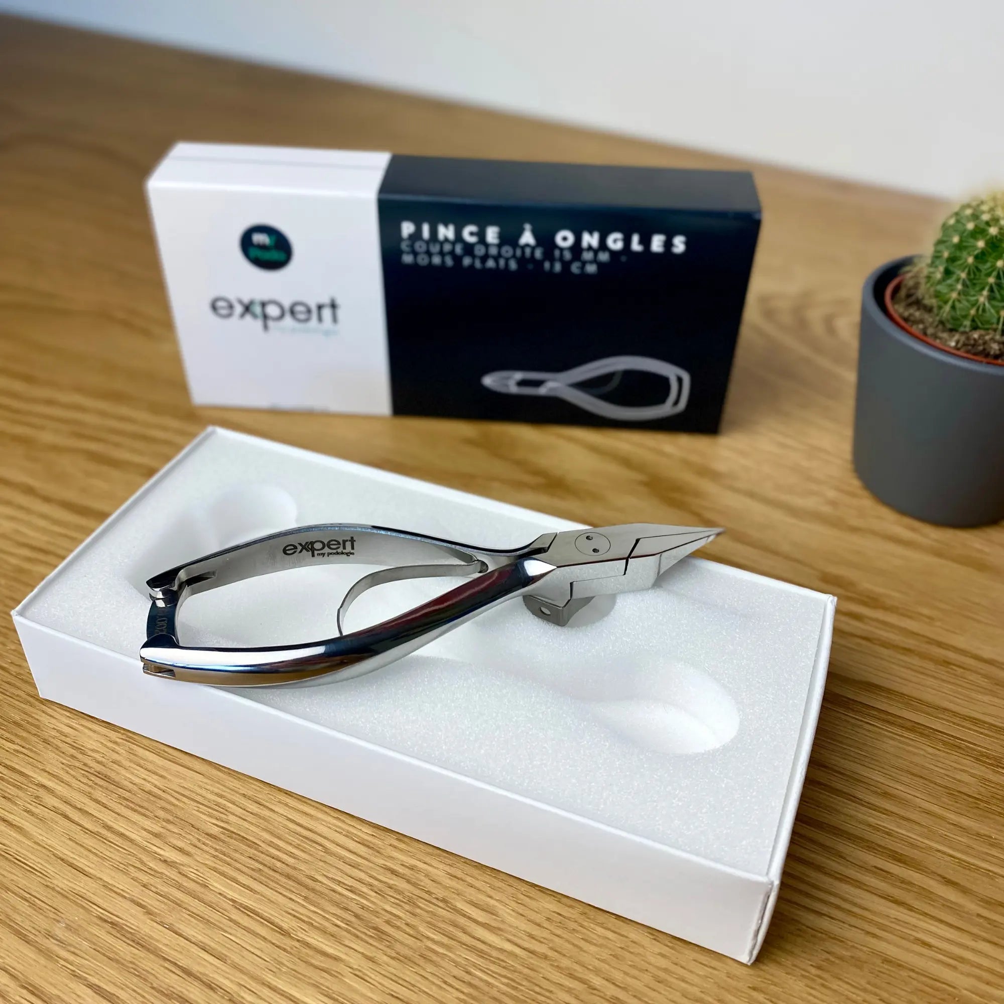 Pince à ongles - Coupe droite - 15 mm - Mors plats - Inox - Expert by My Podologie