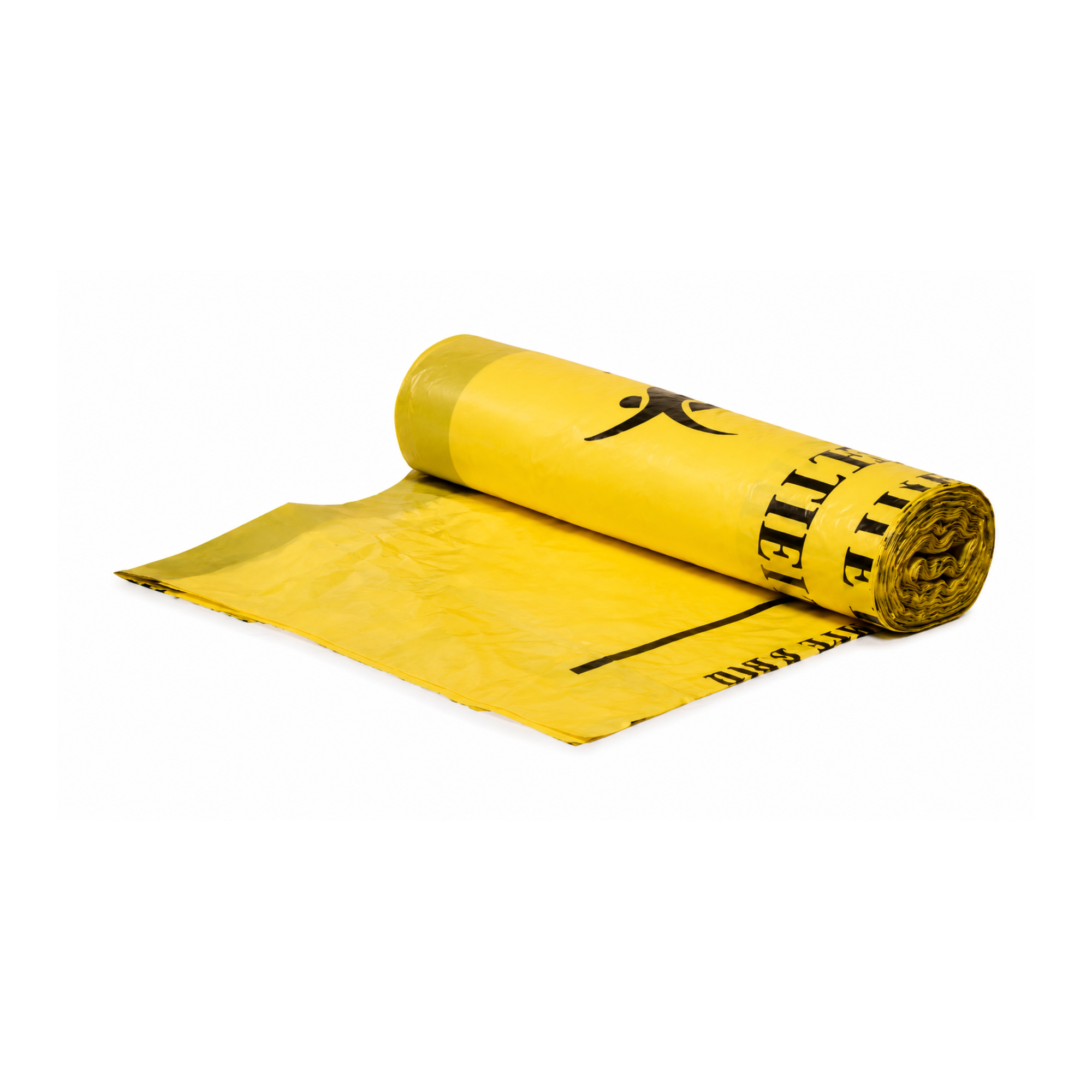 Yellow Medical Waste Bag Roll - Drawstring Ties - 6 Volumes