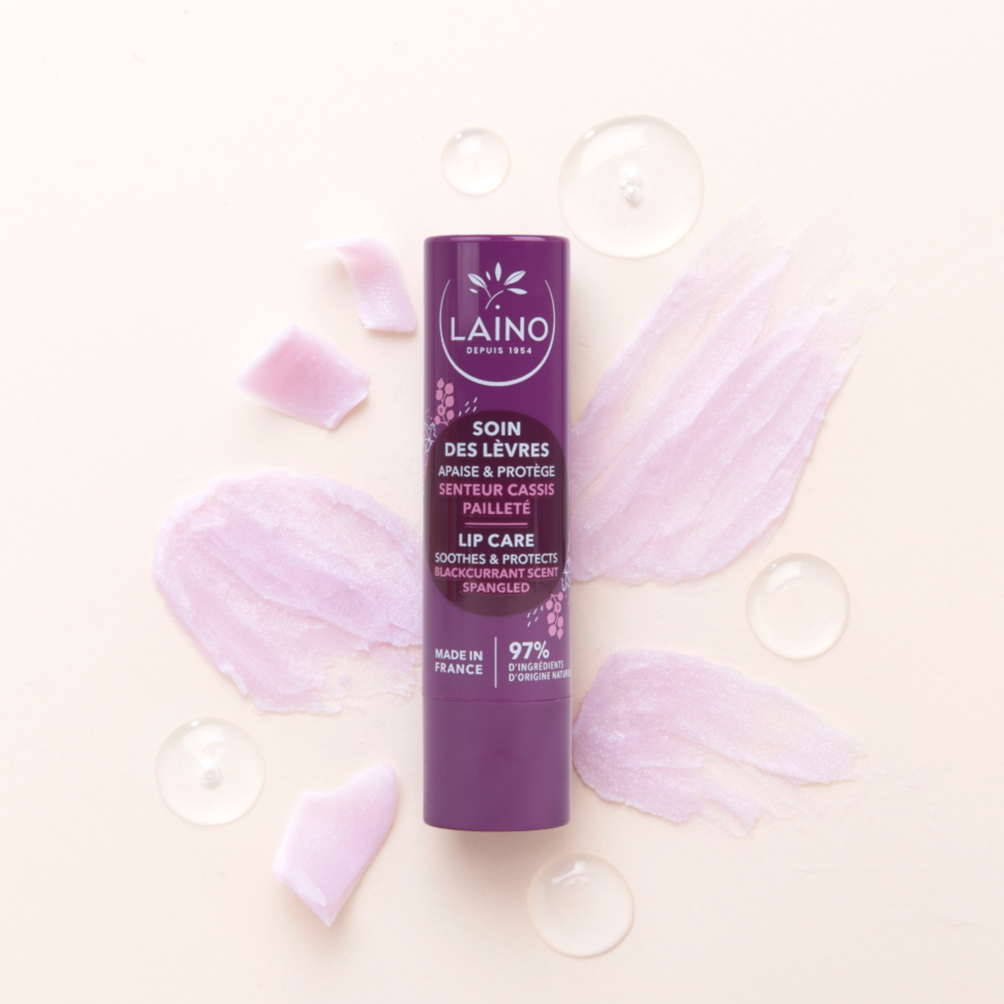 Soin des lèvres - Senteur Cassis Pailleté - Laino