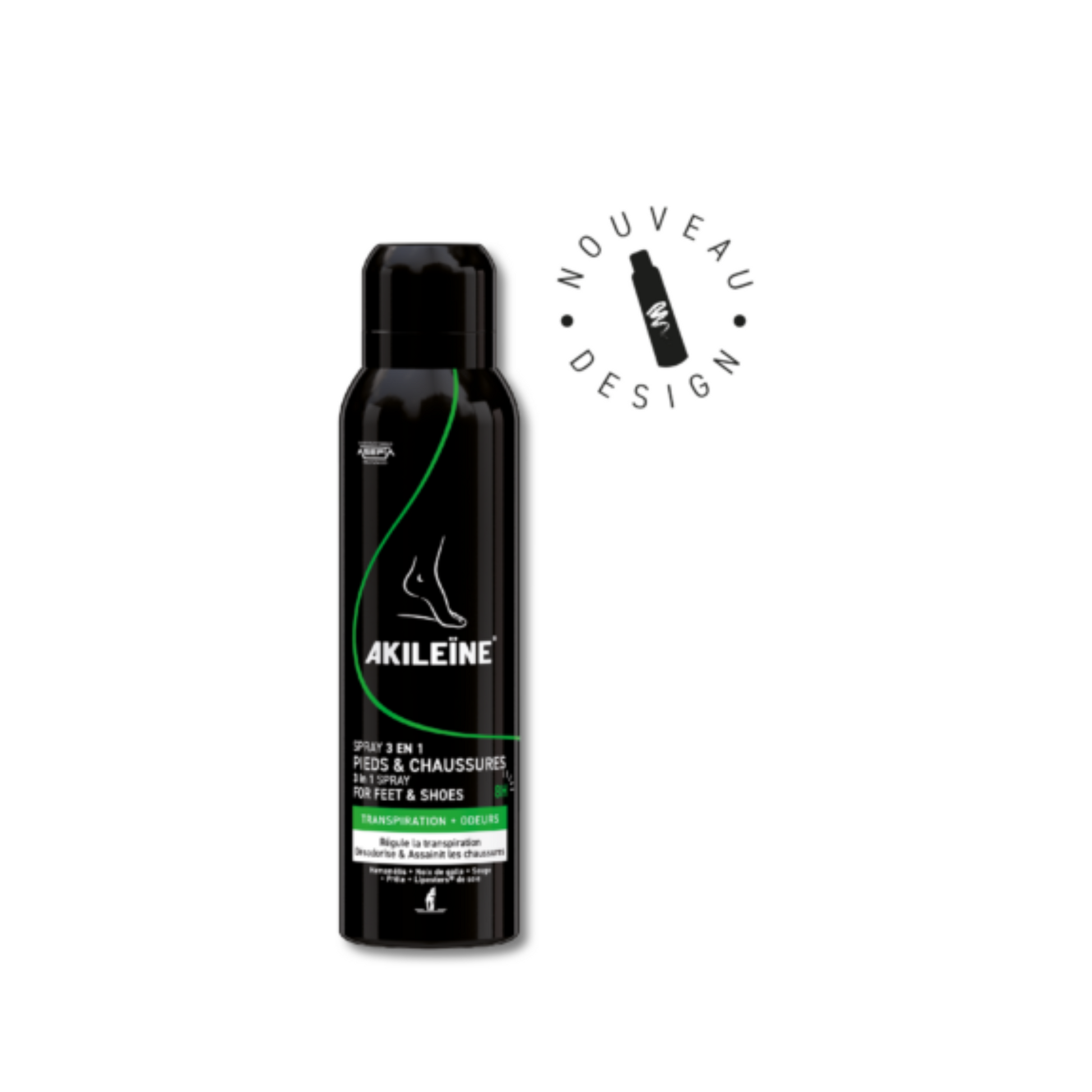 Spray Noir - Désodorisant pour chaussures - 150 ml - Akiléine - My Médical