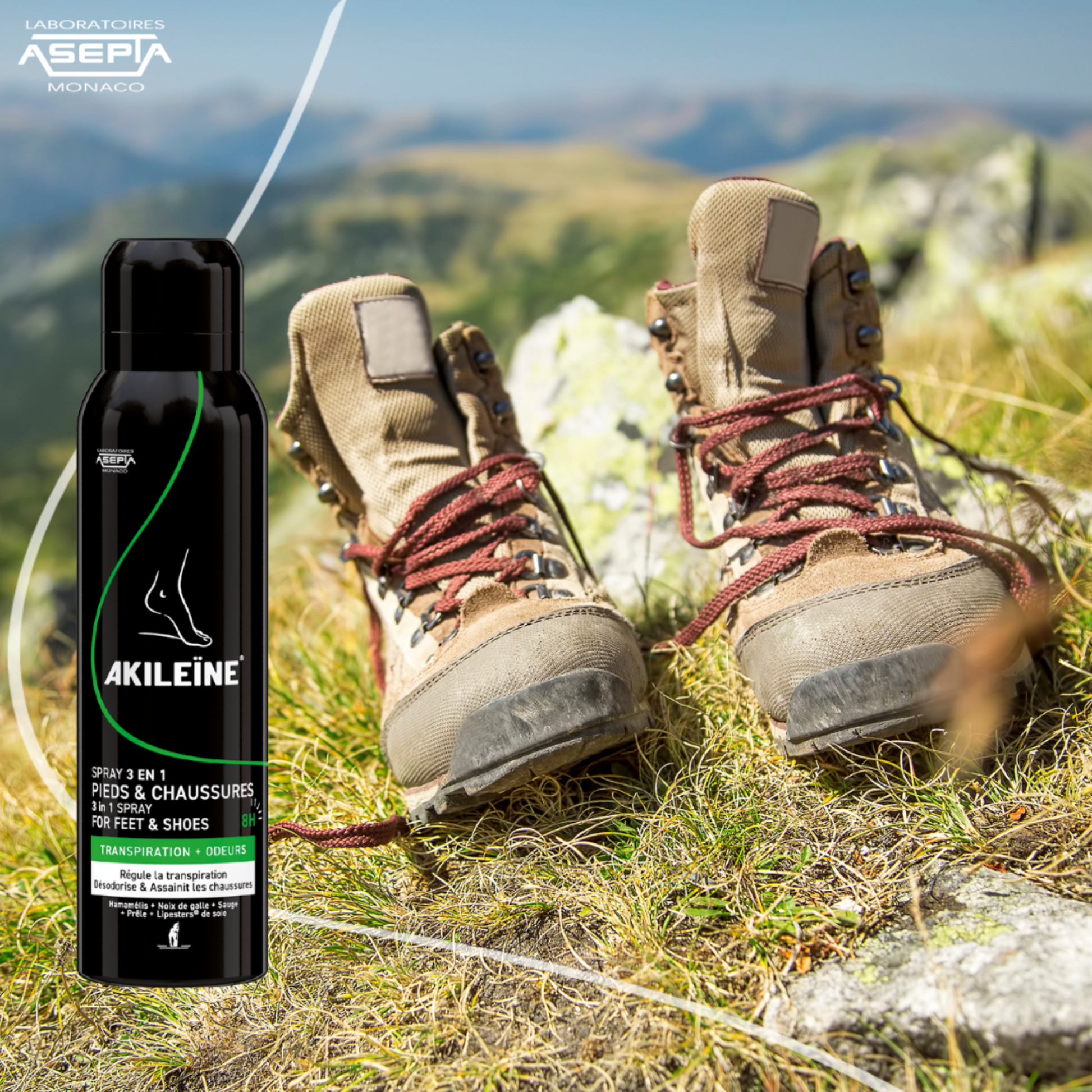 Spray Noir - Désodorisant pour chaussures - 150 ml - Akiléine - My Médical