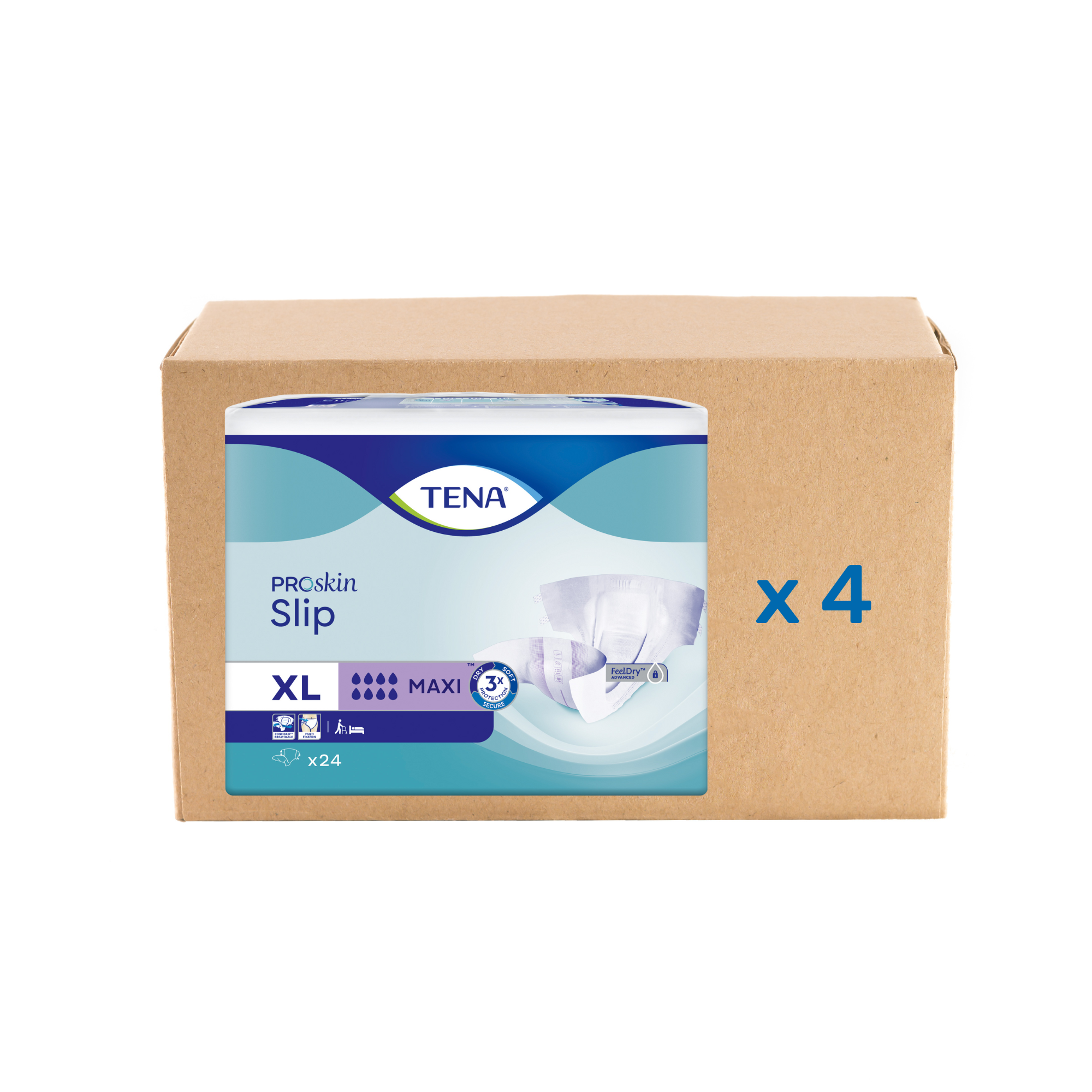 Pack 3x24U Tena Slip Proskin Maxi - 8 gouttes - 4 tailles - Tena