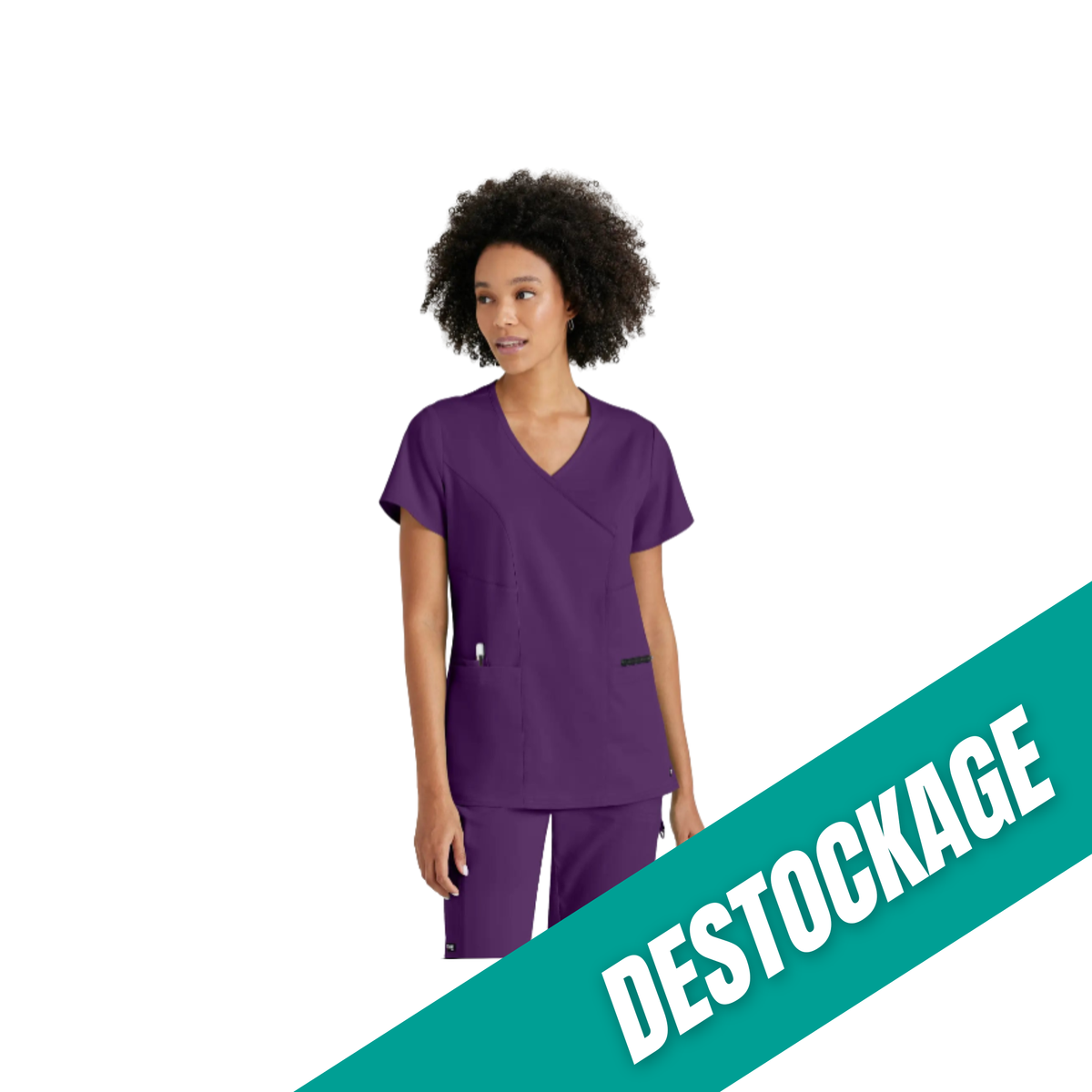 Kim - Tunique col V croisé - Femme - Grey’s Anatomy Stretch / Fin de série