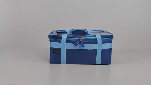 Charger la vidéo : Mallette pour échantillons MINI COOL - Bleue - Elite bags - Chariot à roulettes en option