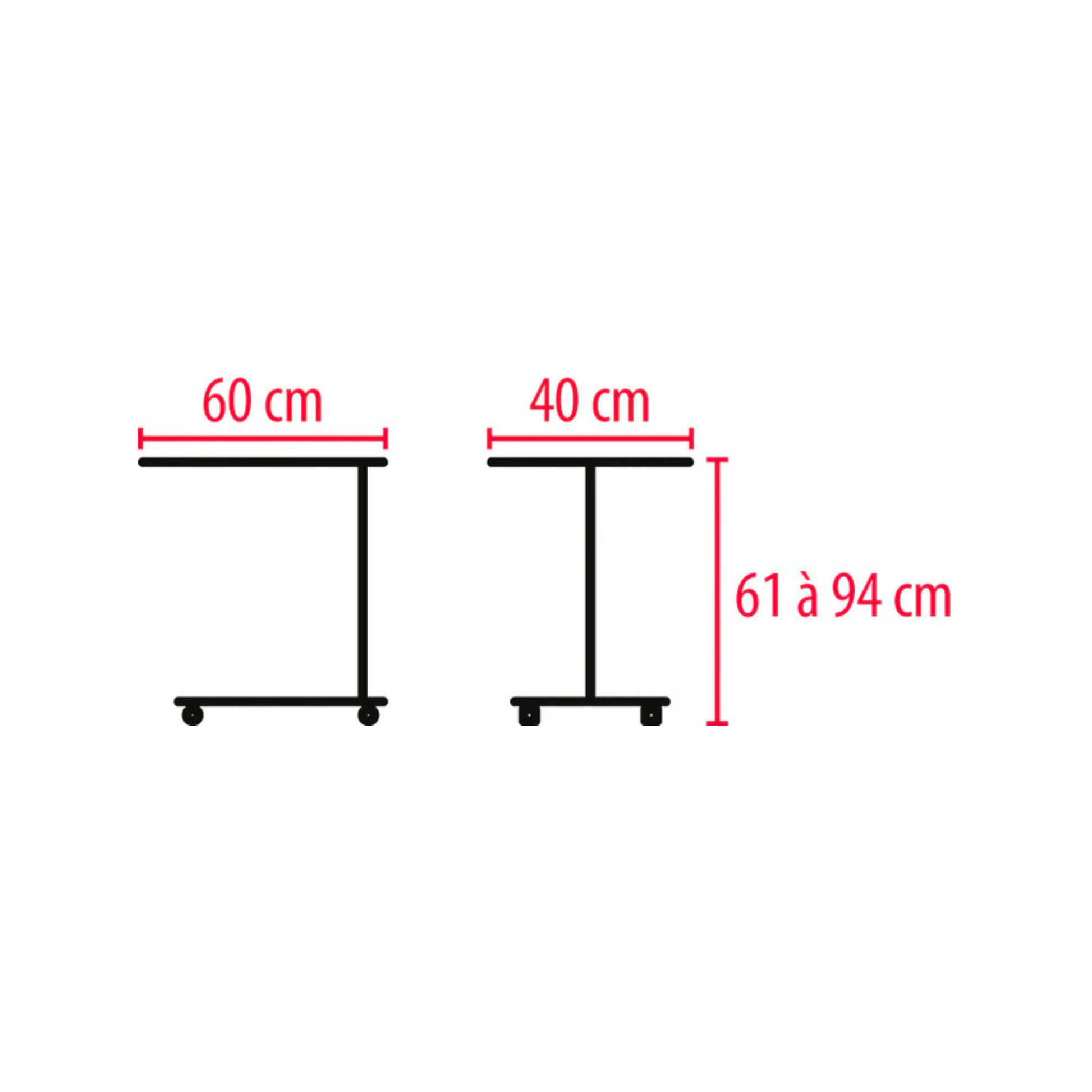 Table de Lit DIFFUSION 60cm - Herdegen - My Médical